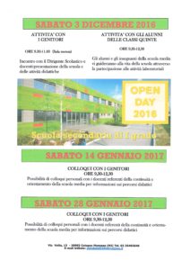 Open day Scondaria I grado